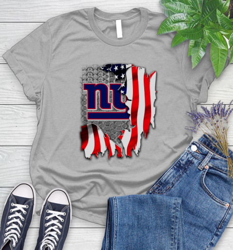 New York Giants NFL Football American Flag Women's T-Shirt 5