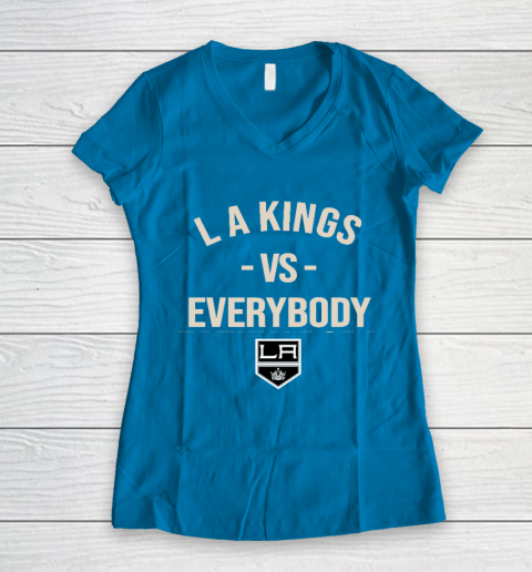 Los Angeles Kings Vs Everybody Women's V-Neck T-Shirt 5