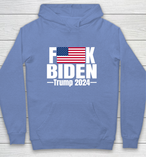 Fuck Biden American Flag Trump 2024 Youth Hoodie 8