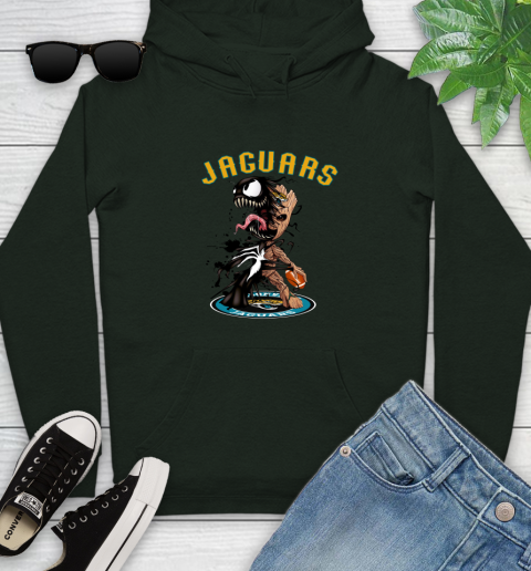NFL Jacksonville Jaguars Football Venom Groot Guardians Of The Galaxy Youth Hoodie 13