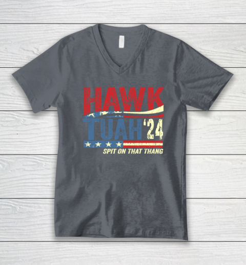 Hawk Tuah 24 Spit On That Thang V-Neck T-Shirt 3
