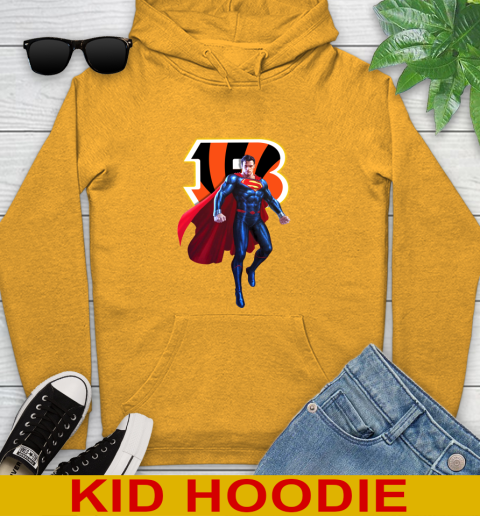 NFL Superman DC Sports Football Cincinnati Bengals Youth Hoodie 3