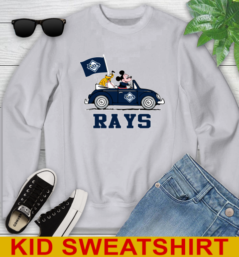 MLB Baseball Tampa Bay Rays Pluto Mickey Driving Disney Shirt Youth Sweatshirt 4