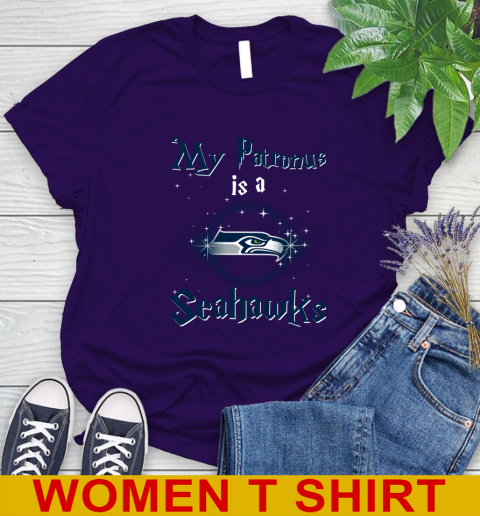 NFL Football Harry Potter My Patronus Is A Seattle Seahawks Women's T-Shirt 4