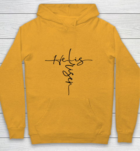 Easter He is Risen Cross Christian Youth Hoodie 2