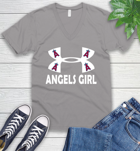 MLB Los Angeles Angels Under Armour Baseball Sports V-Neck T-Shirt 3