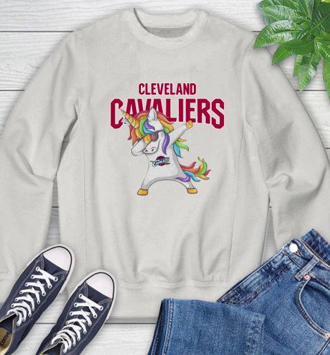 Cleveland Cavaliers NBA Basketball Funny Unicorn Dabbing Sports Sweatshirt 12