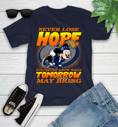 Tampa Bay Lightning NHL Hockey ootball Mickey Disney Never Lose Hope Youth T-Shirt 2