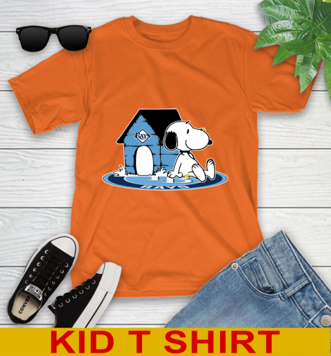 MLB Baseball Tampa Bay Rays Snoopy The Peanuts Movie Shirt Youth T-Shirt 7