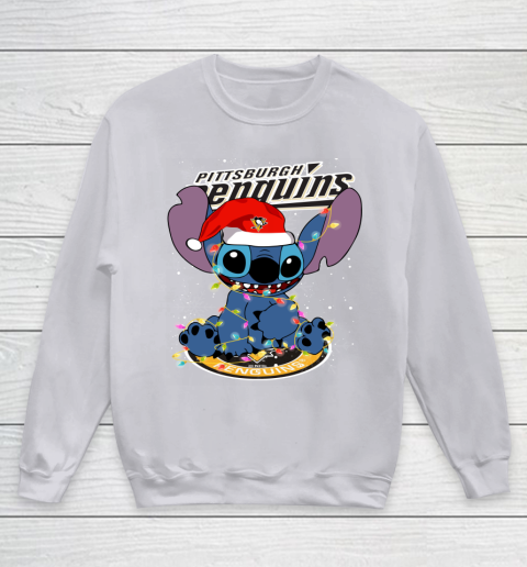 Pittsburgh Penguins NHL Hockey noel stitch Christmas Youth Sweatshirt 2