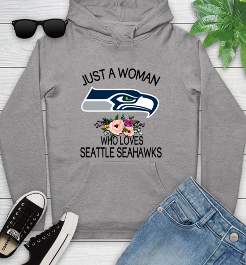NFL Just A Woman Who Loves Seattle Seahawks Football Sports Youth Hoodie 4