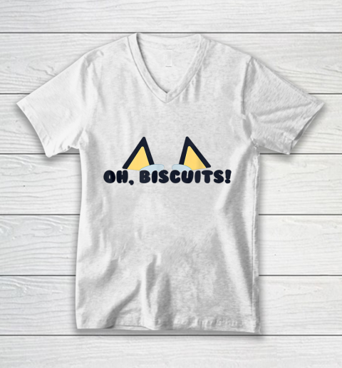 Blueys Oh Biscuits Mums Dad Cartoon Mothers V-Neck T-Shirt