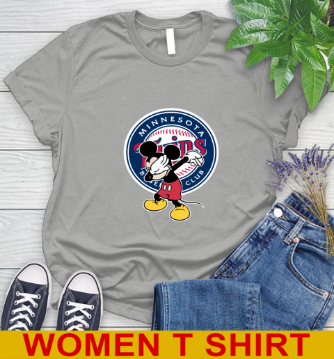 Minnesota Twins MLB Baseball Dabbing Mickey Disney Sports Women's T-Shirt 11