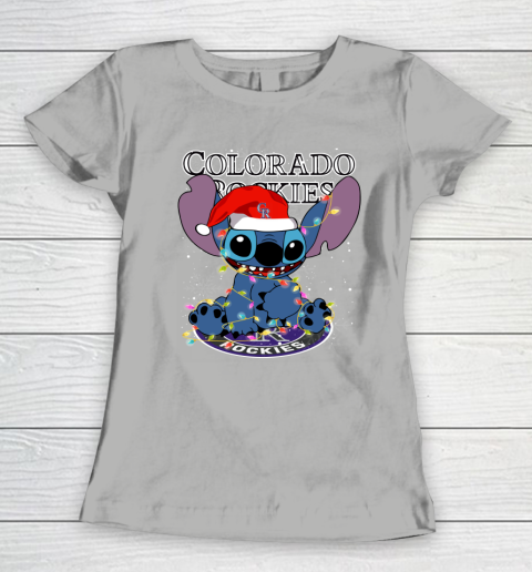 Colorado Rockies MLB noel stitch Baseball Christmas Women's T-Shirt 8