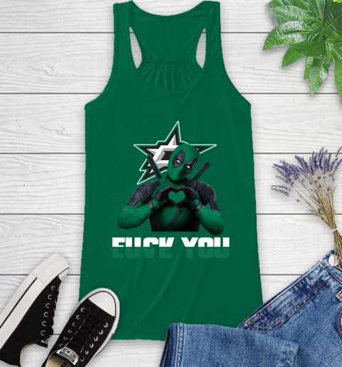 NHL Dallas Stars Deadpool Love You Fuck You Hockey Sports Racerback Tank 6