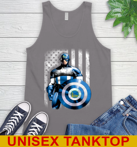 Golden State Warriors NBA Basketball Captain America Marvel Avengers American Flag Shirt Tank Top 6