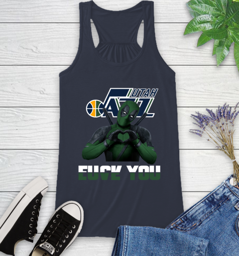 NBA Utah Jazz Deadpool Love You Fuck You Basketball Sports Racerback Tank 10