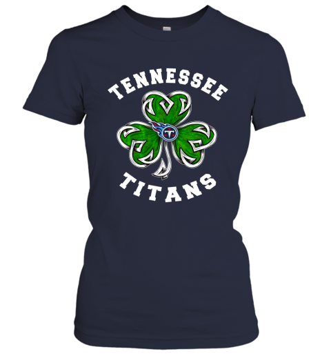 NFL Tennessee Titans Three Leaf Clover St Patrick's Day Football Sports 19r79IumGTB ladies t shirt 20 95 151514 front navy