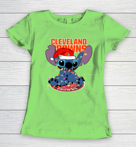 Cleveland Browns NFL Football noel stitch Christmas Women's T-Shirt 5