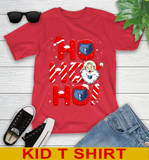 Memphis Grizzlies NBA Basketball Ho Ho Ho Santa Claus Merry Christmas Shirt Youth T-Shirt 11