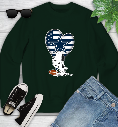 Dallas Cowboys NFL Football The Peanuts Movie Adorable Snoopy Youth Sweatshirt 10