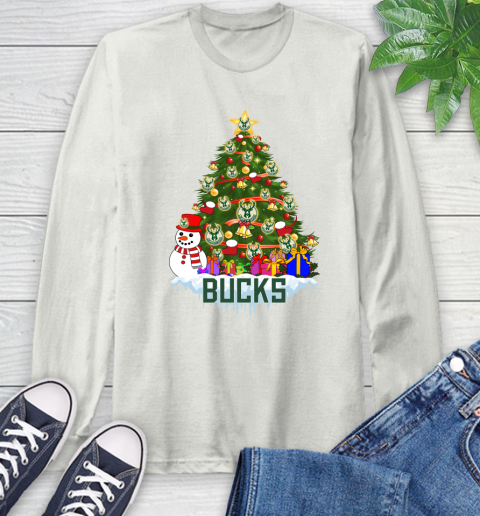 Milwaukee Bucks Merry Christmas NBA Basketball Sports Long Sleeve T-Shirt 12