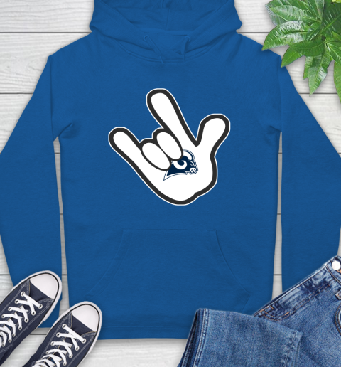 Los Angeles Rams NFL Football Mickey Rock Hand Disney Hoodie 9