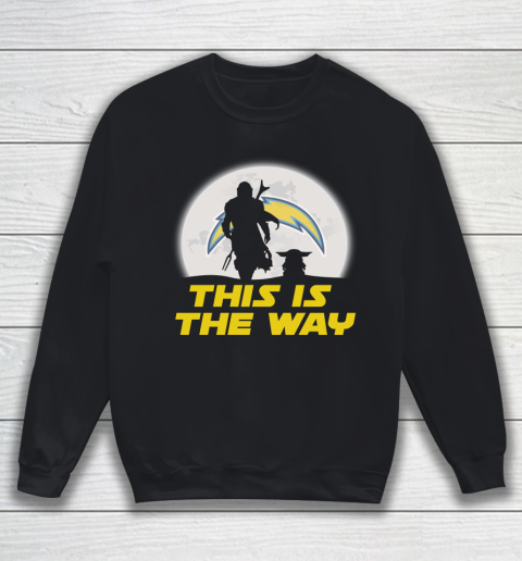 Los Angeles Chargers NFL Football Star Wars Yoda And Mandalorian This Is The Way Sweatshirt