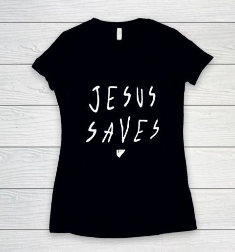 Julian Lewis Jesus Saves Shirt Women's V-Neck T-Shirt