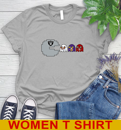 Oakland Raiders NFL Football Pac Man Champion Women's T-Shirt 5