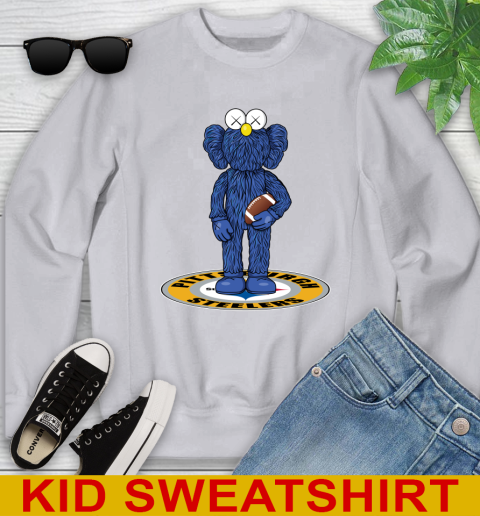 NFL Football Pittsburgh Steelers Kaws Bff Blue Figure Shirt Youth Sweatshirt 4