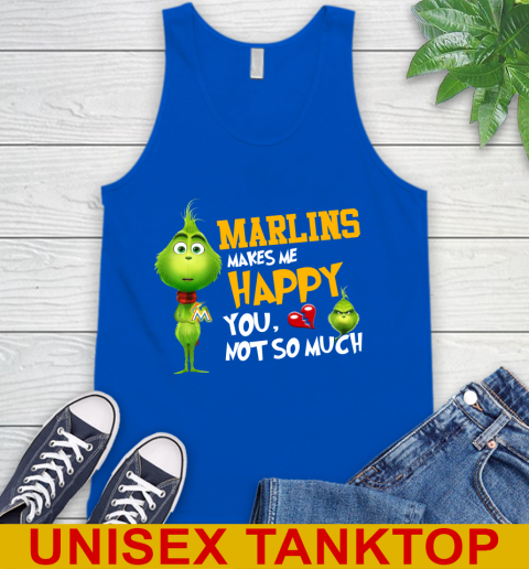 MLB Miami Marlins Makes Me Happy You Not So Much Grinch Baseball Sports Tank Top 4