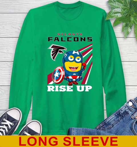 NFL Football Atlanta Falcons Captain America Marvel Avengers Minion Shirt Long Sleeve T-Shirt 8