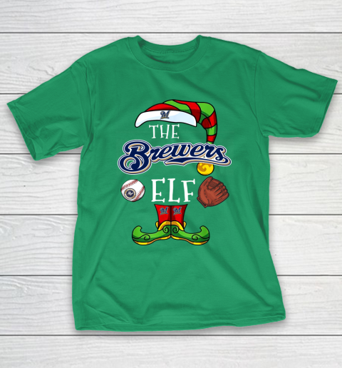 Milwaukee Brewers Christmas ELF Funny MLB T Shirt Tee For Sports