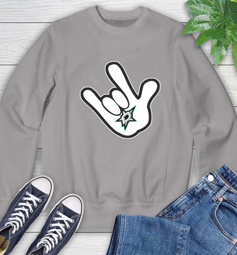 Dallas Stars NHL Hockey Mickey Rock Hand Disney Sweatshirt 5