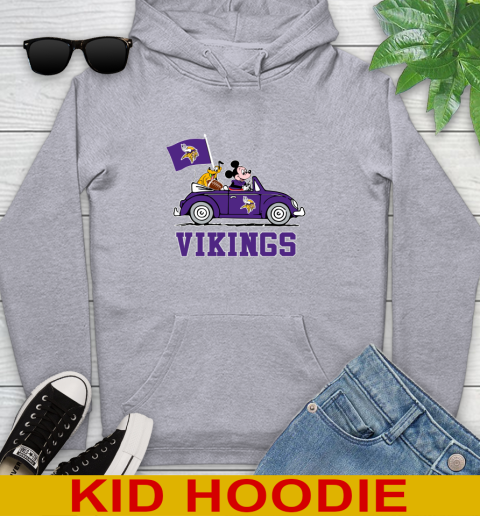 NFL Football Minnesota Vikings Pluto Mickey Driving Disney Shirt Youth Hoodie 6