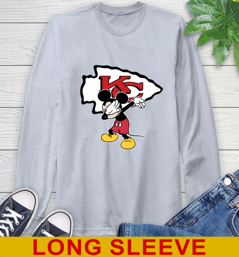 Kansas City Chiefs NFL Football Dabbing Mickey Disney Sports Long Sleeve T-Shirt 6