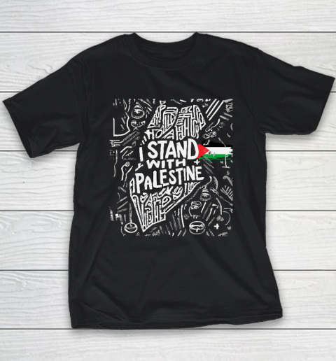 I Stand With Palestine Quote Free Palestine Youth T-Shirt