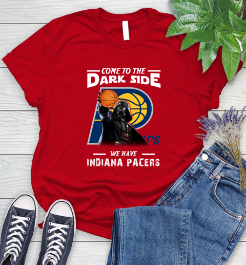 NBA Come To The Dark Side We Have Indiana Pacers Star Wars Darth Vader Basketball Women's T-Shirt 13
