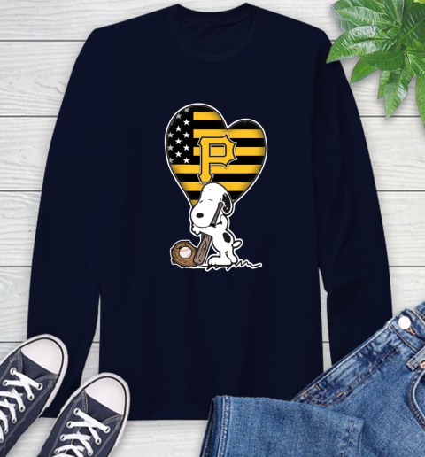 Pittsburgh Pirates MLB Baseball The Peanuts Movie Adorable Snoopy Long Sleeve T-Shirt 4