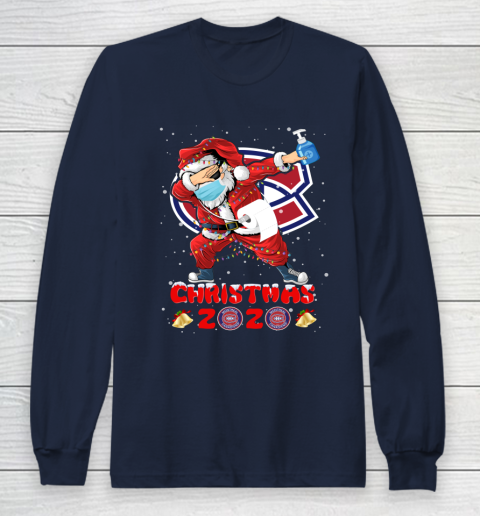 Montreal Canadiens Funny Santa Claus Dabbing Christmas 2020 NHL Long Sleeve T-Shirt 2