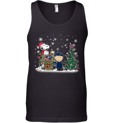 NHL Columbus Blue Jackets Snoopy Charlie Brown Woodstock Christmas Stanley Cup Hockey T Shirt DN9DtLwroJI unisex tank 17 95 151514 front black