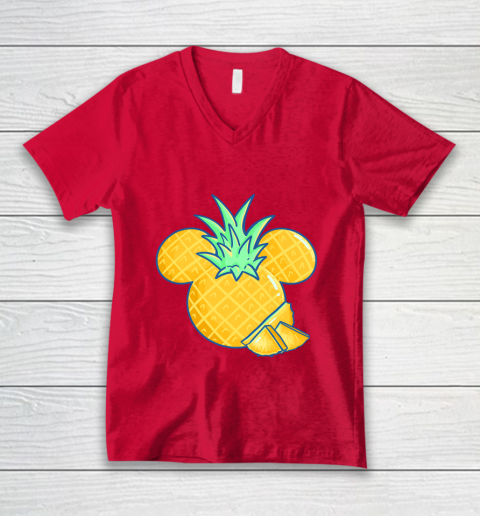 Disney Mickey Friends Mickey Pineapple Logo V-Neck T-Shirt 6