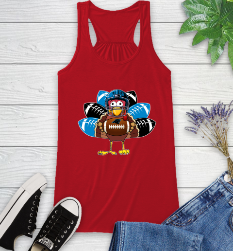 Carolina Panthers Turkey Thanksgiving Day Racerback Tank 6