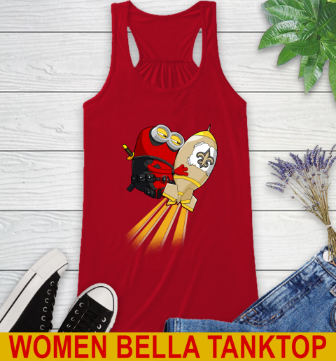 NFL Football New Orleans Saints Deadpool Minion Marvel Shirt Racerback Tank 4