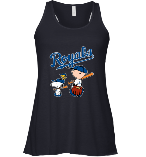 Kansas City Royalslet's Play Baseball Together Snoopy MLB Racerback Tank