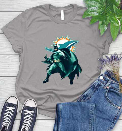 NFL Batman Football Sports Miami Dolphins Women's T-Shirt 5