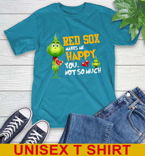 MLB Boston Red Sox Makes Me Happy You Not So Much Grinch Baseball Sports T-Shirt 9