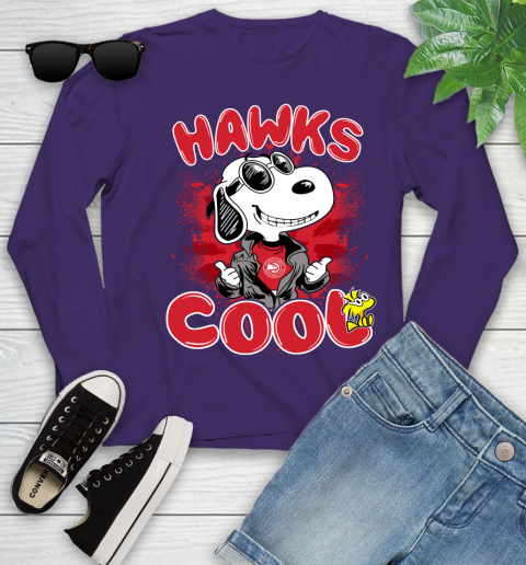 NBA Basketball Atlanta Hawks Cool Snoopy Shirt Youth Long Sleeve 4