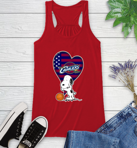 Cleveland Cavaliers NBA Basketball The Peanuts Movie Adorable Snoopy Racerback Tank 6